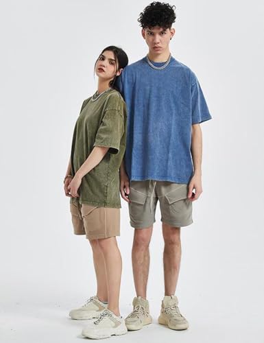 Image of Arssm Men Oversized T Shirts Vintage Tee Loose Fit Short Sleeve Casual Streetwear Baggy Washed Unisex Tops