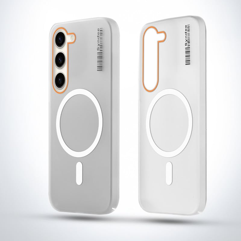 Image of Mr. Case Back Cover for Samsung S23 5G Sleek Frosted Translucent Back with Wireless Charging Support | Anti-Scratch Shockproof Phone Case - White