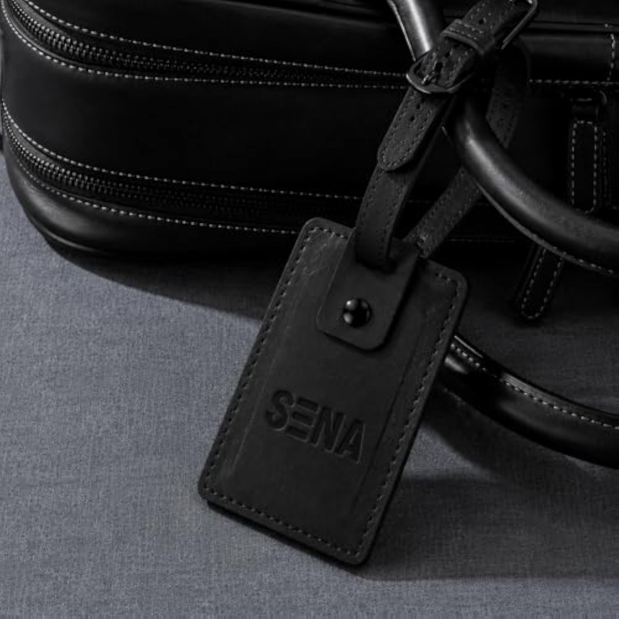 Faux Leather Luggage Tag, Embossed Travel Accessory