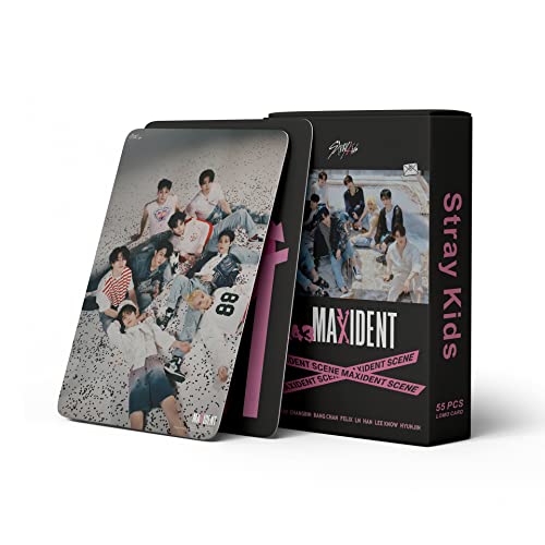 Kpop Stray Kids MAXIDENT Album Lomo Cards 55PCs, Album MAXIDENT Photo, Photo Card Stray Kids Photo Card Set Fan Gift Cover