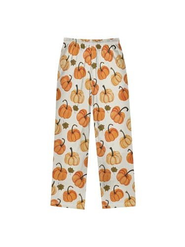 Pumpkins and Maple Leaf Boys Pants for Kids Jogger Pants with Pockets S2
