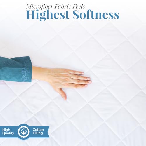 Acrali Home Quilted Waterproof Mattress Protector Double Bed, 4-Layer Super Absorbent Design, Non-Slip Extra Deep Fitted Skirt, Machine Washable, Antiallergic & Breathable Hotel Quality Bed Covers - 6