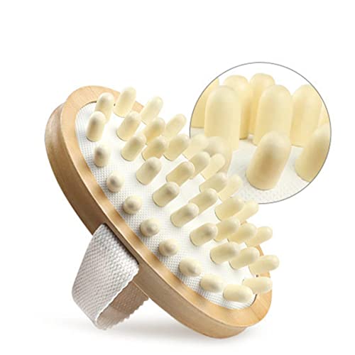 ERINGOGO Cepillo Corporal de Madera con Cojín para Masaje Spa Exfoliante Suave para Cepillado Seco y Húmedo Estimulador Linfático para Mejorar Circulación y Cuidado