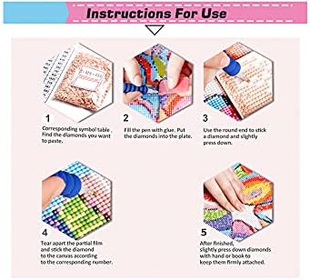 Vabiean DIY 5D Diamond Painting Full Drill, White Wolf Under Moon Animals Diamond Painting by Number Kits, 12"x16" Crystal Gem Arts Drawing Gifts for Adults&Kids, Mosaic Wall Picture Decoration