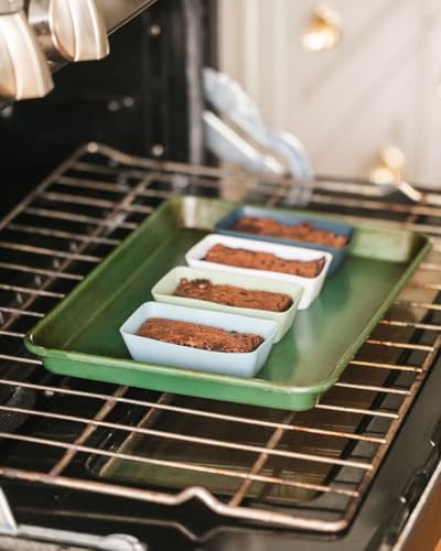 Image of The Silicone Kitchen Silicone Individual Mini Loaf Pans - Reusable, Non-Toxic, BPA Free, Dishwasher Safe, Bento Box Accessories (12 Pack, Navy, White, Blue, Green)