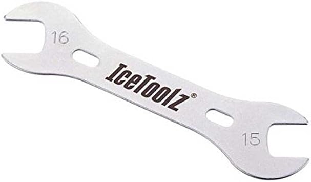 IceToolz 15x16mm Cone Wrench | Cone Spanner | Bike Adjusting Tools | Silver