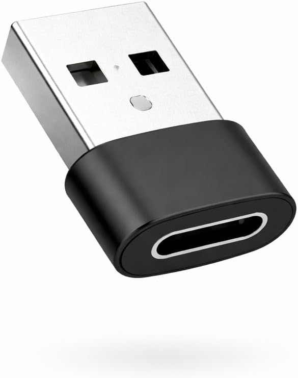 USB To Type-C Dönüştürücü/Çevirici, 3A Hızlı Şarj ve Veri Aktarımı, Otg, Mini Boy Siyah, İphone ve Dizüstü Bilgisayar Uyumlu Carplay, Android Auto Uyumlu - Görsel 1