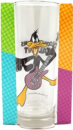 I LOVE FANCY DRESS LTD Daffy Duck Glass Tumblers, Summer Picnic Cartoon Glasses - Kids Colourful Drinking Glasses with Cartoon Character Designs, Capacity of 360ml