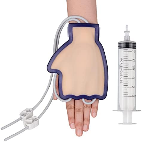Phlebotomy Practice Kit, Wearable Dorsal Hand IV Trainer,White