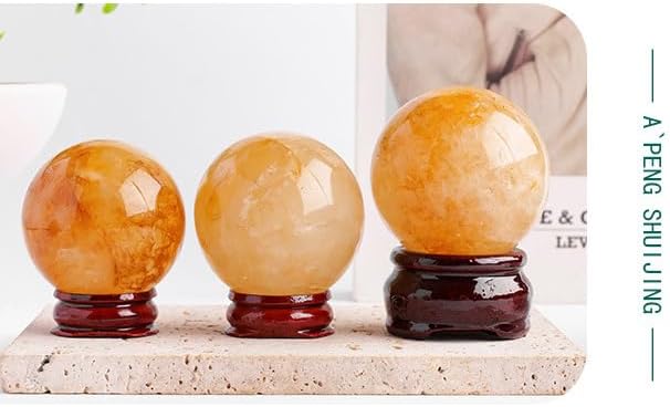 Yellow Crystal Ball Decorative Ornament for Home and Office Sphere Versatile Accessory,40~50mm