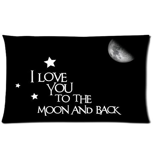 I Love You to the Moon and Back Personalized Rectangle Pillow Case 24x16 (one side)