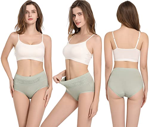 Havvis Women's Briefs Underwear Cotton High Waist Tummy Control Panties Rose Jacquard Ladies Panty Multipack (Brief 05-8 Pack - Assorted Colors, Small) #TOP1