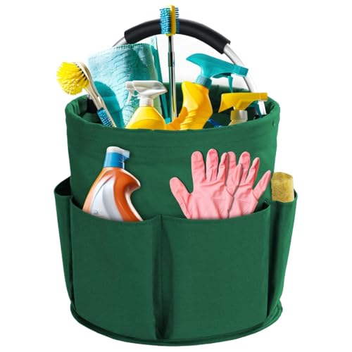 Ausi Reinigungscaddy mit Griff, faltbare Reinigungscaddy-Tasche, 17 l faltbarer Aufbewahrungskorb, für Haus, Garten (grün)