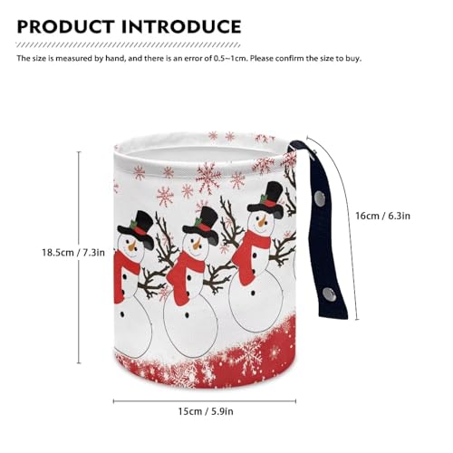Image of Colorful Mushrooms Garbage Can - Small Trash Can with Leak Proof Liner and Hanging Strap - Portable Car Organizer