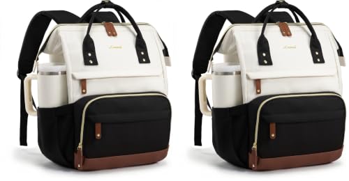 Image of LOVEVOOK Laptop Backpack for Women, 15.6 Inch Work Business Backpacks Purse With Large Capacity, Waterproof Nurse Bag College Bookbag for School, Waterproof Casual Daypack for Travel (Pack of 2)