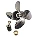Xspeed Stainless Steel 4 Blades Outboard Propeller with Interchangeable Hub Kits for 4-3/4