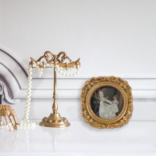 Vinlife Vintage Gold Picture Frames 3X3 Antique Frames Small Pictures Frames Round Picture Frames Victorian Picture Frame thumb #3