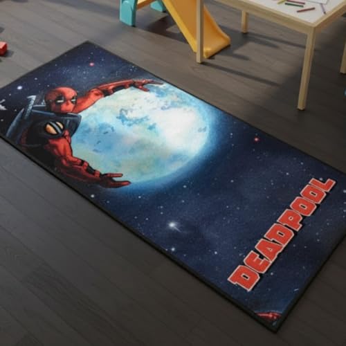 Image of Athom Living Deadpool Runner Carpet 2x4.5 Ft, Soft Printed Mat with Anti-Skid Backing, Durable Washable Runner for Kids Bedroom, Play Area & Playroom Decor