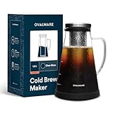 OVALWARE Airtight Cold Brew Iced Coffee Maker Pitcher and Tea Infuser with Spout...