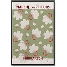 Canvas Painting Wall Picture Printing Flower Market Poster Printed Flower Marche Aux Fleurs Print City Flower Poster Marrakech Poster Botanical Print Matisse Flower Modern Home Bedroom Decor 12x18inch