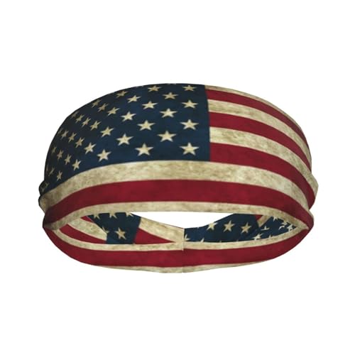 Image of Cute Flag Headbands Women Men Flag Sweatband Sports Headband for Running, Cycling, Yoga Gym, Working Out