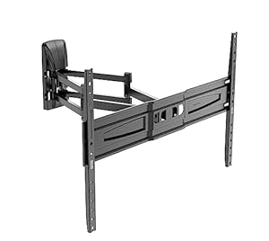 Meliconi SPACE SYSTEM DUALMOTION 600 EASY, Wall Mount with Double Arm and Double Rotation for Flat Screen TVs from 40 to 82 Inches, VESA 300-400-600, Load Capacity 45 kg, Made in Italy, Black