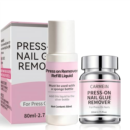 Image of Press-On Nail Glue Remover, 80ml /2.71 fl.oz, Separate Bottles Design (Leak-Proof), 5-Second Quick Debond, Paraben-Free, No Spray Formula- Limited Effect on Gel Nails
