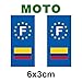 Pegatina para placa de matrícula de moto, bandera de Colombia