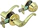 Legend 809115 Scroll Style Lever Front Door Knob Entry Leverset Lockset and Single Cylinder Deadbolt Combination Set, US3 Polished Brass Finish