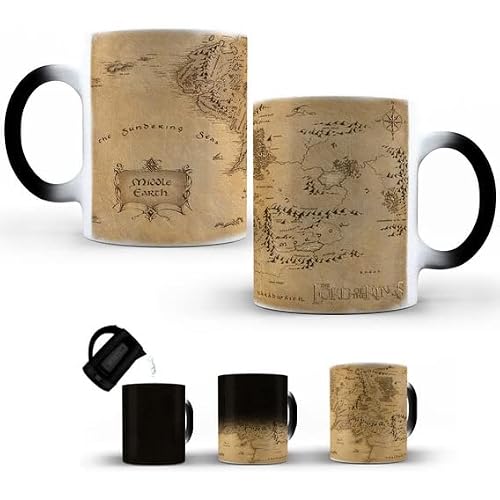 Colormugs - Taza de café (cerámica, 300 ml), diseño de mapa de la tierra media