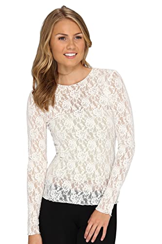 hanky panky Signature Lace Unlined Long Sleeve Top Marshmallow LG