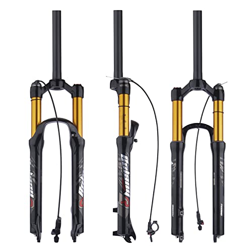 Bolany 26/27.5/29 Inch Bike Air Suspension Fork 120Mm Travel Rebound Adjust 1/8 Straight/Tapered Tube Manual/Remote Lockout Bicycle Forks Qr 9Mm Mtb Front Fork (Straight-Remote, 29Inch) #TOP5