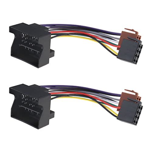 2 adaptadores de arnés de cableado ISO para radio estéreo de coche compatible con Citroen C2 C3 C4 C5 C6 C8 Berlingo compatible con Peugeot 207 307 407 607 807