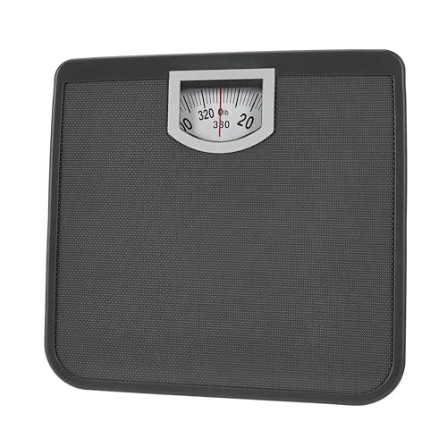 Compact Dial Bathroom Scale, 330lb Capacity, Metal Platform, No Batteries