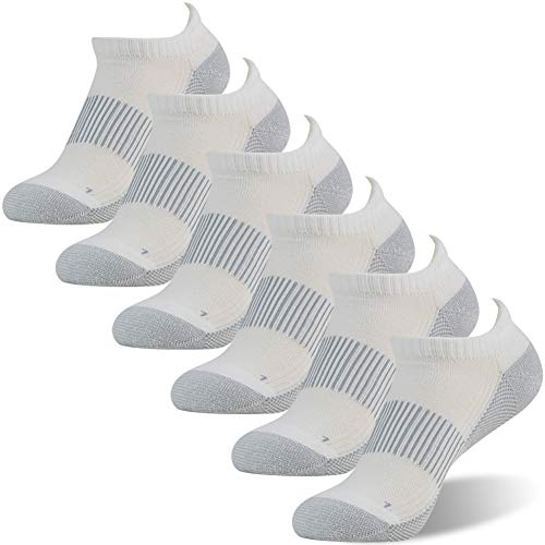 FOOTPLUS Copper Socks Men & Women, Ankle Cushioned, 6 Pairs