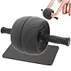 LEZER Ab Roller Wheel, Abdominal Workout, Extra Wide 5.5″, Exercise Wheel, Home Gym Fitness Equipment, Core Strength, Muscle, Thick Knee Pad, Made In Taiwan Black