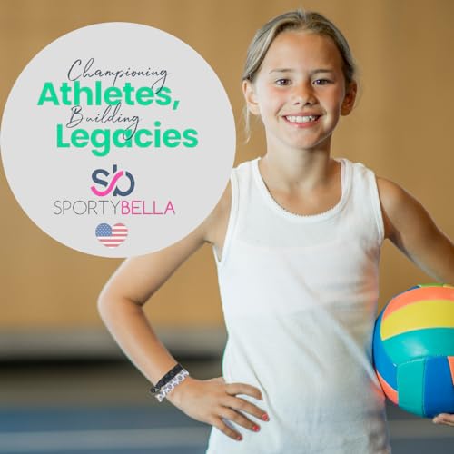 SportyBella Girls Volleyball Hair Accessories - No Crease Elastics with Volleyball Design, Set of 7 for Games