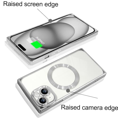 Coque transparente conçue pour iPhone 15 Plus antichoc argentée - 4