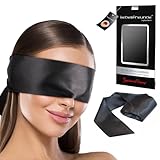liebesfreunde® Premium Augenbinde für Paare - Schöne Erotik Augenmaske aus Satin I Bondage Maske zum Fesseln, Sex Spielzeug Zubehör, schwarz