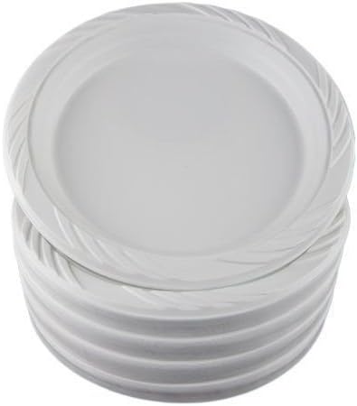 Disposable Dinnerware Plastic Party Plates Dinner Disposable Wedding Plastic Dishes White 9" (200)