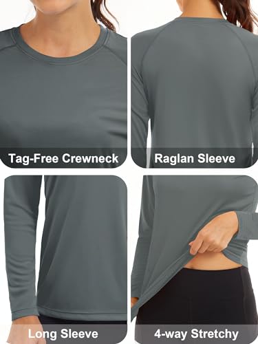 Image of MAGCOMSEN Women's UPF 50+ Sun Protection Shirts Long Sleeve Performance T Shirts for Running, Workout, Fishing, Hiking