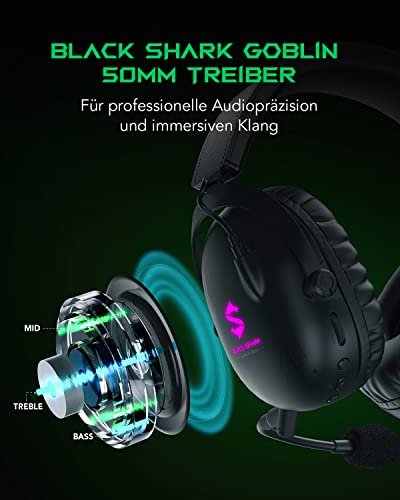 Black Shark Wireless Gaming Headset für PS4, PC und PS5