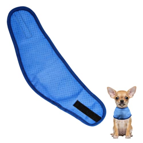 Kühlhalsband für Hunde, Kühlendes Hundehalsband, Hundehalsband Kühlend, Atmungsaktiv Wärmeableitung Bandana Hund, Geeignet für Kühlhunde im Sommer (Blau, S) - 1