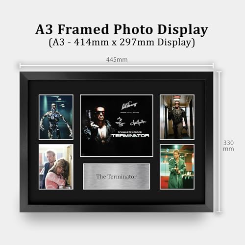 Terminator 1 affiche encadrée A3 avec autographe imprimé pour fan - 2