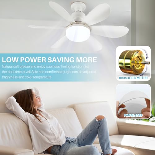 Mini Deckenventilator E26/E27 - 6-Zoll Lüfter Für Schlafzimmer & Küche