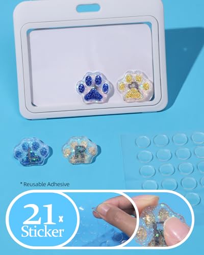Image of Plifal Xray Markers with Lead Initials Paw - X-ray Markers Glitter Blue & Yellow Resin Radiology with Letter Include Reusable Adhesive Tape to Nurse Radiologist Badge Reel Buddy, Easy to Identify