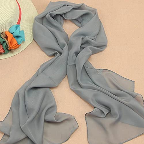 Women's Solid Chiffon Scarf, Lightweight Soft Sheer Long Head Wrap Shawl Scarves for All Season Silk Scarves2