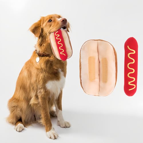 Tiiyee Plüsch Welpenspielzeug, 3D Simulation Brotform Plüschkissen Hotdog Nachahmung Brot Kopfkissen Lebensmittel Kreatives Für Kätzchen Welpen Plüschtier Spielzeug Geschenk Büro Sofa