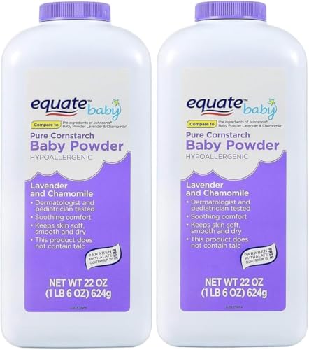Pure Cornstarch Baby Powder with Lavender and Chamomile (2 Pack)