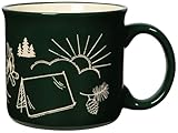 Jubilee Danica Stoneware Mug - 20 oz Modern Camping Design, Reusable, Microwave Safe